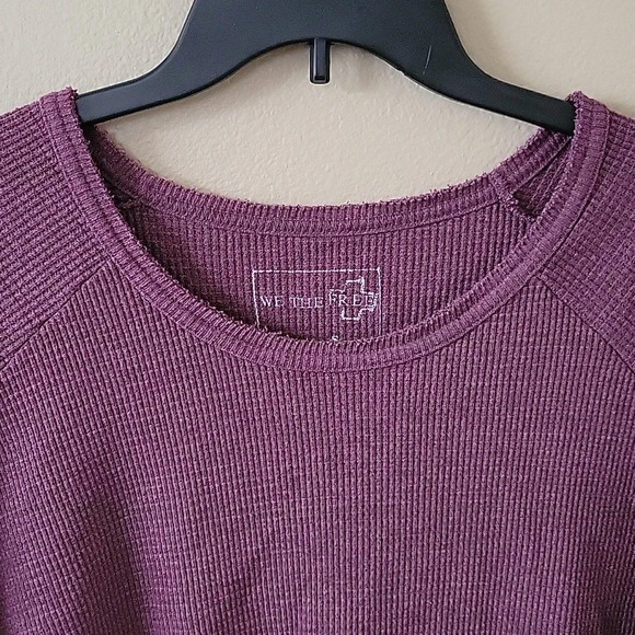 We The Free Purple Rockabilly Swing Thermal Waffle Knit Top - Size Small - Picture 2 of 7